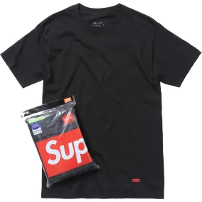 SUPREME X HANES Tagless Tee Black (Pack of 3)