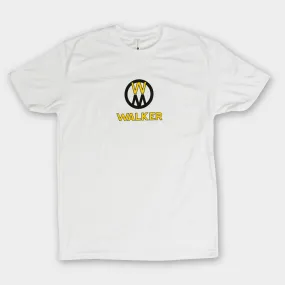 White Stacked Logo Tee